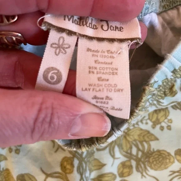 Matilda Jane‎ Girls Box Canyon Big Ruffles Sz 6 Flare Floral Aqua Green - Picture 5 of 7